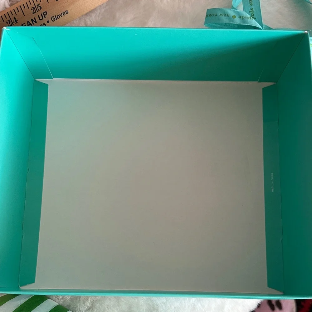 Kate Spade Green/Blue Gift Box with Blue Ribbon